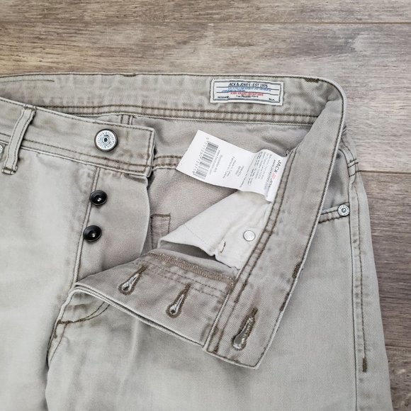 Jack and Jones Tan Slim Straight Button Fly Jeans 31W 32L - Picture 6 of 10